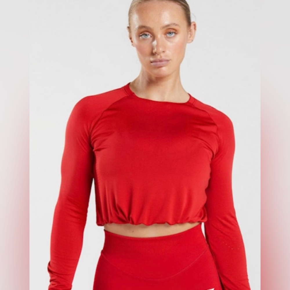 Gymshark Sweat Talks Active Wear Cinch Crop Top Large